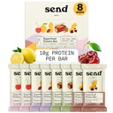 Pošlji čokoladice Rastlinske veganske zdrave proteinske čokoladice, z zelenimi (Variety Pack, 8 Bars) – Samo prave sestavine, nič dodanega sladkorja, Gluten-free, Dairy-free