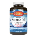 Carlson - Salmonovo olje Popolno, 700 mg Omega-3s + Astaksantin, Kardiovaskularna podpora, Možganske funkcije in skupno zdravje, 120 mehkih gelov