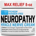 Nevropatija Nerve Relief Cream - Premium Živčna krema 3X Ukrep za ciljno Relief in pomirjujoče živec Comfort - Največja moč s 4% Mentol, MSM za noge noge prsti in nazaj - Super velika 8 Oz
