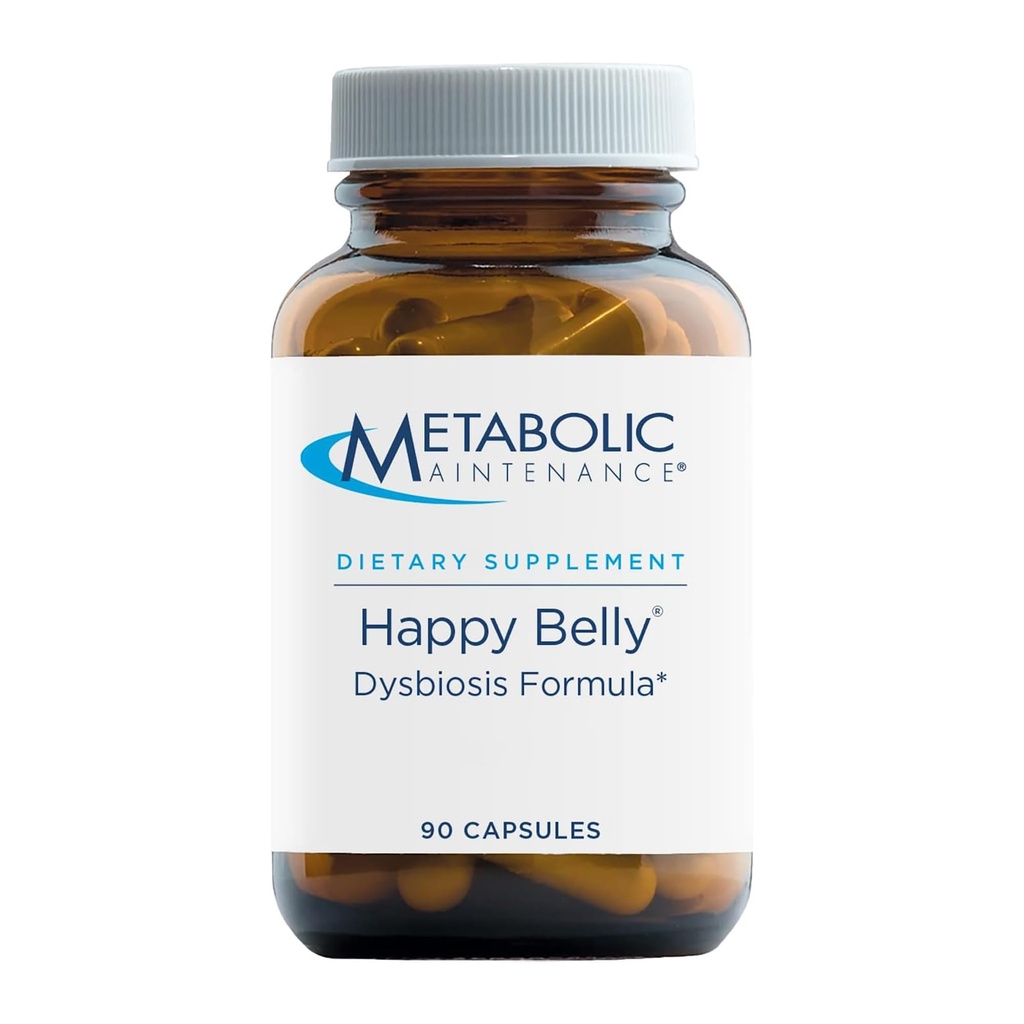 Presnovno vzdrževanje Happy Belly - Gut, GI + Detox Podpora s kaprilno kislino, črni orešček, Olive Leaf + Barberry Supplement - Pomoč ohraniti normalno prebavno zdravje + ravnotežje (90 kapsul)