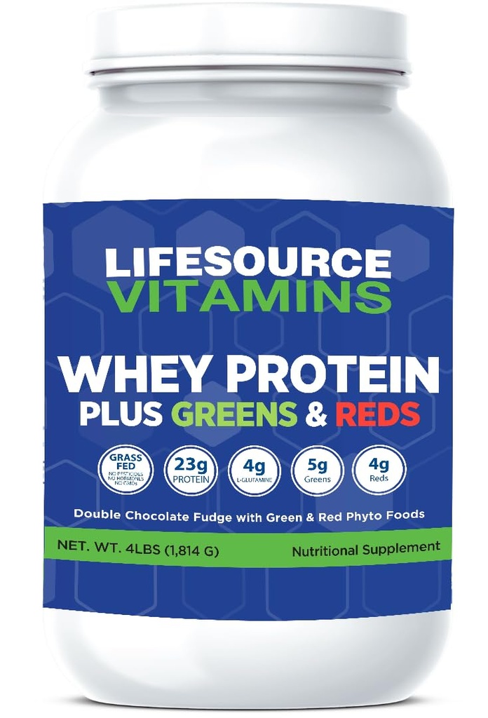 LifeSource Vitamini Whey Plus Zeleni & rdeči Phyto Hrana (4 funti)
