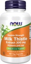 NOW Foods Supplements, Silymarin Milk Thistle Extract 300 mg z Artichoke in Dandelion, dvojna moč, podpira delovanje jeter*, 100 Veg kapsule