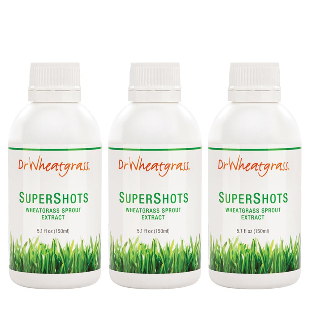 Dr Wheatgrass (paket 3) Supershots(30 dnevna dobava) - Izvleček pheatgrass v steklenici, močnejši od svežega soka in prahu pheatgrass