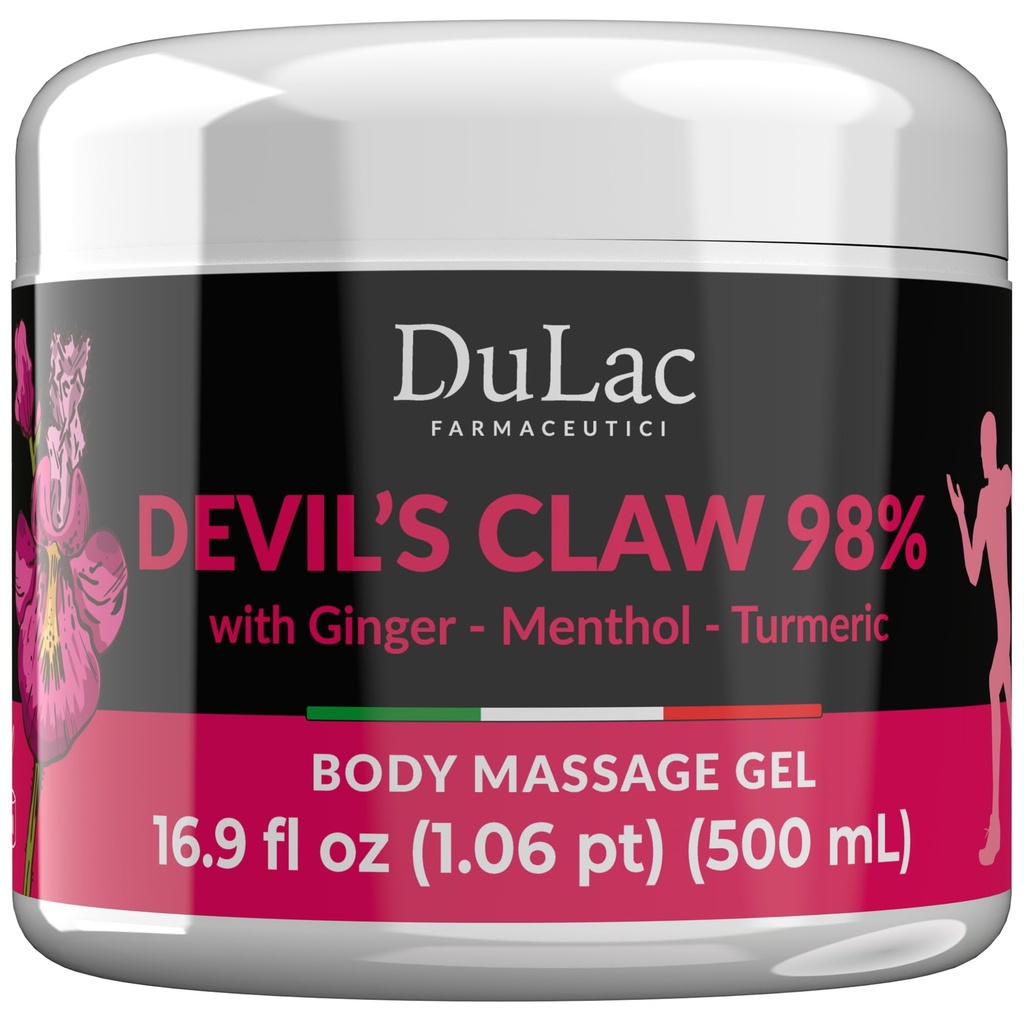 Dulàc - Devil's Claw 98% krema Največja moč 16,9 Fl Oz, naravni skupni in mišični relaksator krema za ponovno mišice in bolečine v sklepih, obogatena z mentolom za Cool Effect
