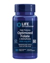 Življenjska razširitev Visoka moč Optimiziran Folat – L-metilfolat – Folna kislina, 8500 mcg DFE – Podpora srcu in možganih, Zdrave ravni homocisteina – Gluten-free, Ne-GMO, Vegetarian – 30 tablet
