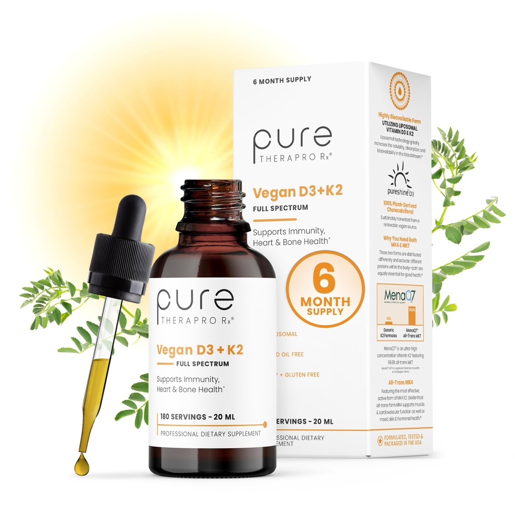 Pure Therapro Rx Vegan D3 + K2 Organic 100% liposomal 20ml Izdelano v ZDA 