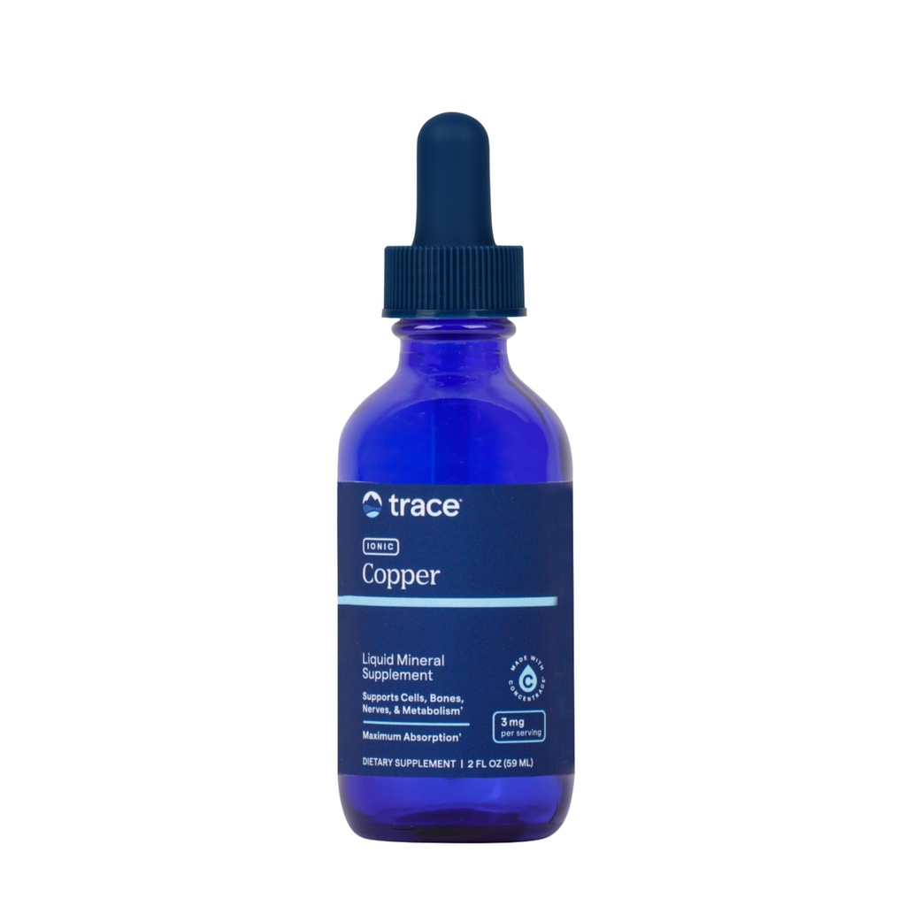 Trace Minerals Ionic Baker - Tekoči baker dopolnilo za zdravje krvi - podpira zdravo povezana tkiva, Presnova & Živci - 2 fl oz (48 Servings)