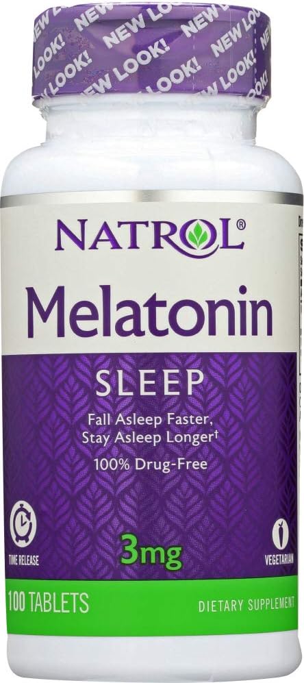 Natrol Melatonin 3 mg sprostitev časa spanja dietna dopolnila tablete 100 ea (pak 4)