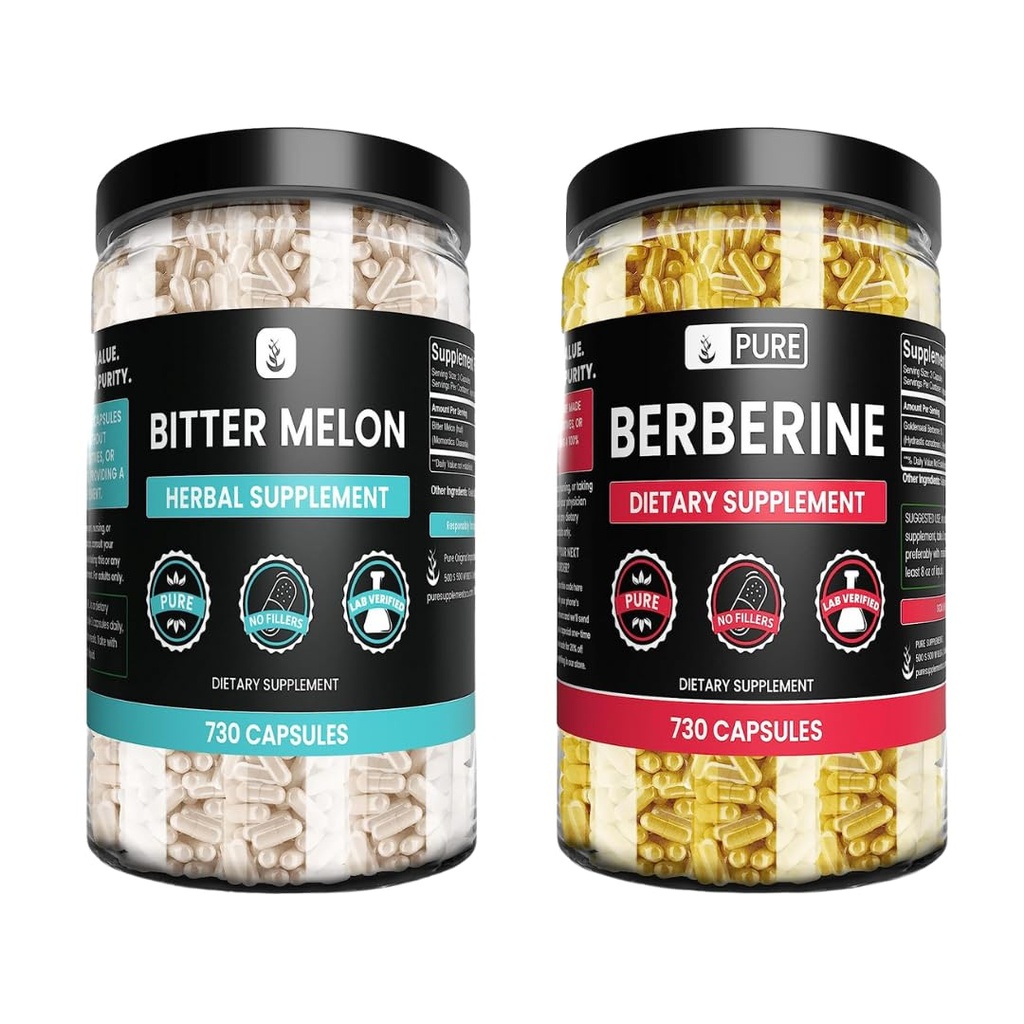 Čiste sestavine Goldenseal Berberine & Bitter Melon Kapsule paket, (730 Kapsule) Ne Magnezij ali riž polnila