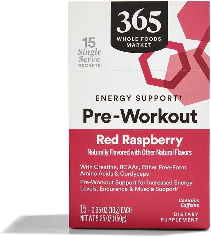 365 s celotno živilsko tržišče, Pred-workout energijska podpora s kofeinom, Eno-Serve paketi, Rdeča malina, 15 Štetje