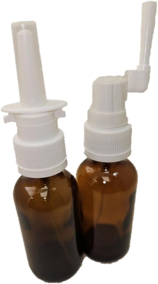 Amber steklo prazno nos in ustno razpršilec za koloidno srebro in soline aplikacije, prazna 30ml (1oz) 2-Pack