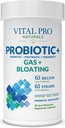 Zdravilo Vital Pro Naturals - gas & buating probiotiki + prebiotiki, postbiotiki, parabiotiki, 4-in-1 zdravstveni dodatek za odrasle, visoka potenca, 65 sevi, enkrat dnevno digestivna in imunske podpore, 30 ct