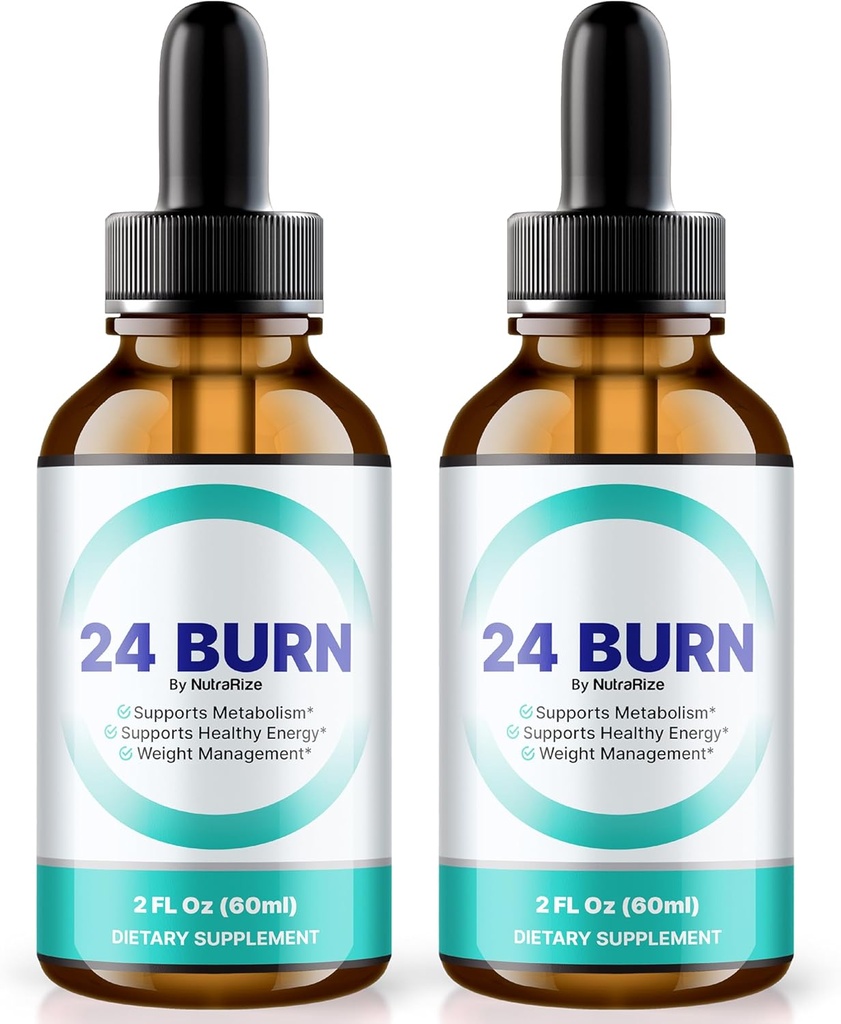 NutraRize (Pack z 2 24 Burn kapljice, All-Fratic 24burn Liquid dodatek, Uradna prehranska formula za podporo zdravo in aktivno življenje, Gotas Reviews (60 Serving)