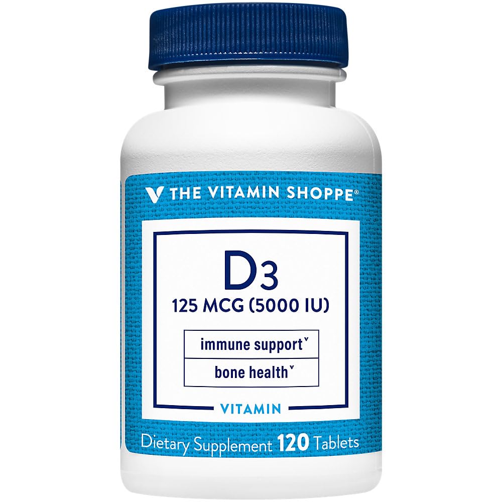 Vitaminska trgovina Vitamin D3 5000IU Softgel, podpira zdravje kosti in imunskega sistema, pomaga pri celični rasti in absorpciji kalcija, brez glutena in enkrat dnevno formulo (120 tablet)