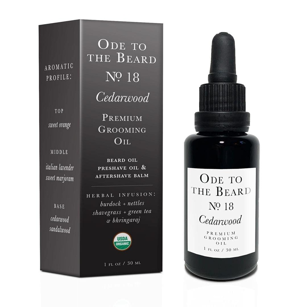 Vegan Mia - USDA Ekološko Cedar-Scented Beard olje za moške, 3-v-1 Premium Grooming olje z arganovim oljem, Jojoba in več, za Bradavičarko rast in vzdrževanje - Oda za Bradavice Cedarwood Beard olje, 1 fl oz