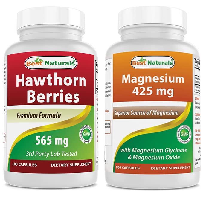 Najboljši naravni Hawthorn Berry 565 mg & magnezijev glicinat 425 mg