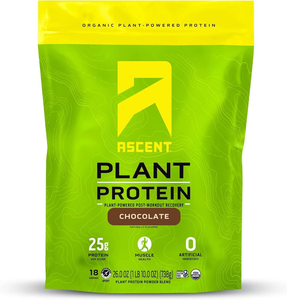 Beljakovine na osnovi nemaščobnih veganskih beljakovin, brez umetnih sestavin, brez soje in glutena, brez dodanega sladkorja, 4g BCAA, 2g Leucin - čokolada, 18 Servingov