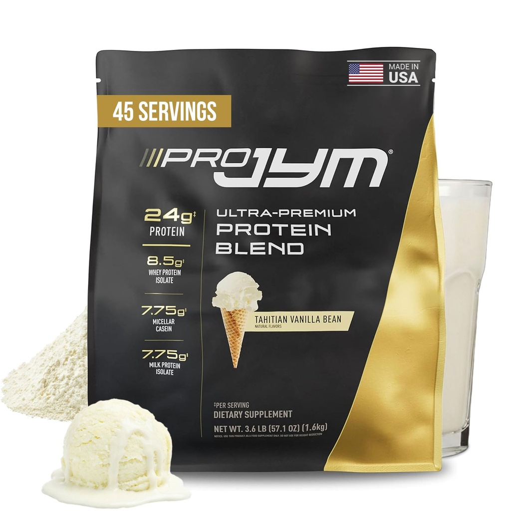 Pro JYM Tahitian Vanilla Protein Powder - Whey Protein izolati, Kazein, & Milk Protein, Lean Muscle Building za moške in ženske, JYM Supplement Science, 45 Servings