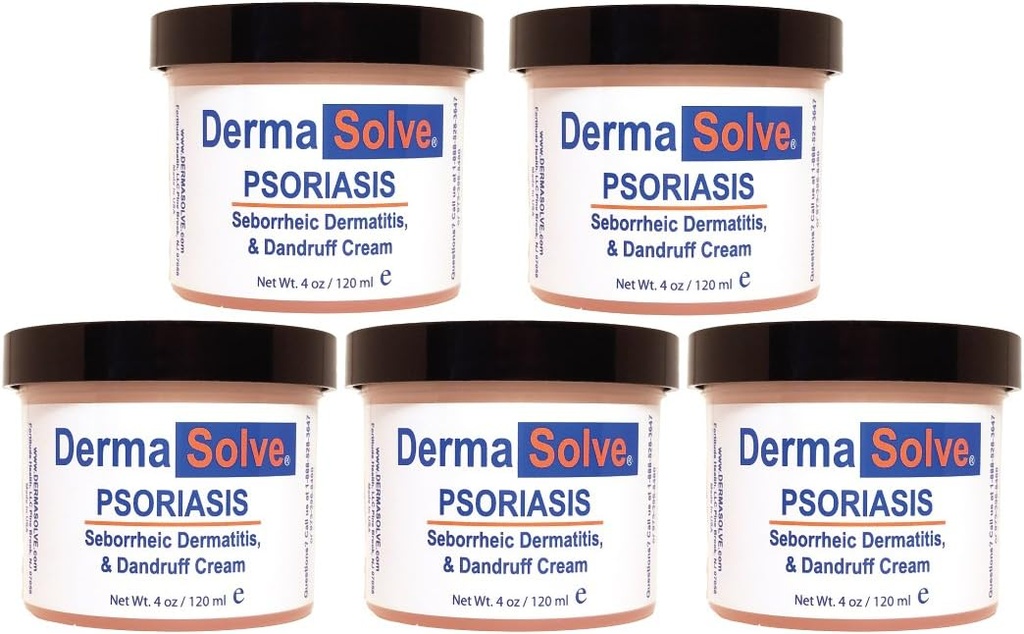 Dermasolve Psoriaza, Seborrheic Dermatitis in prhljaj krema Oblikovana za zdravljenje srbeče kože in preprečevanje prihodnjih plameni zagotoviti blažilno vlažilno olajšavo. (4.0 oz.) 5-Pack