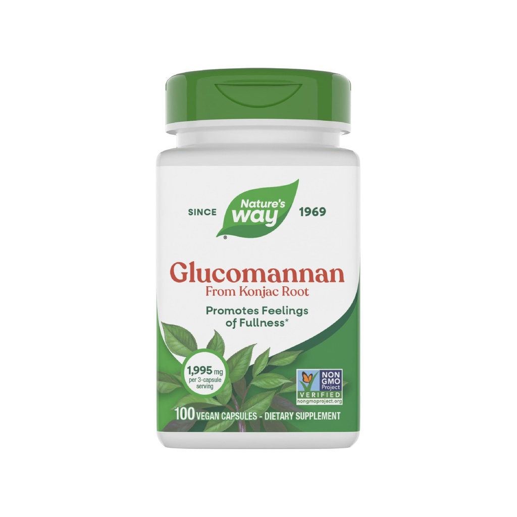 Narava pot Zeliščni glukomanan iz koreninskih kapsul Konjac, spodbuja občutke polnosti*, 1,995 mg na 3-kapsula Serving, Non-GMO Project Verified, Vegan, 100 kapsul (Packaging May Vary)