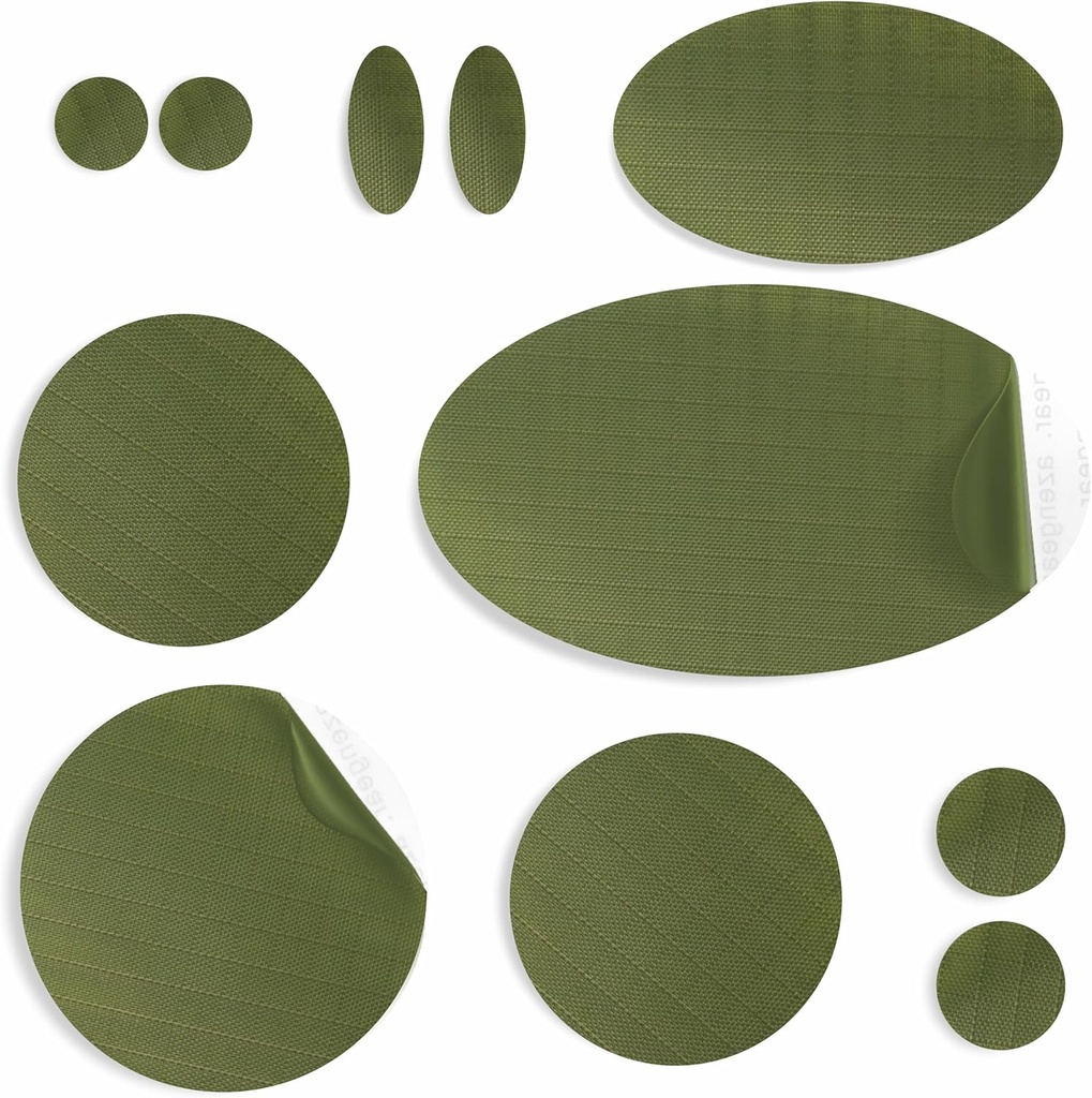 aZengear popravila Patches za jakne, Šotor, Shoe Toe, Zračna blazina, Napihljivi, PVC Gear - Vodoodporna, Samododatek, Tear-Cold-Heat-Resistant, Down Puffer Coat (11 Pcs, Olive)