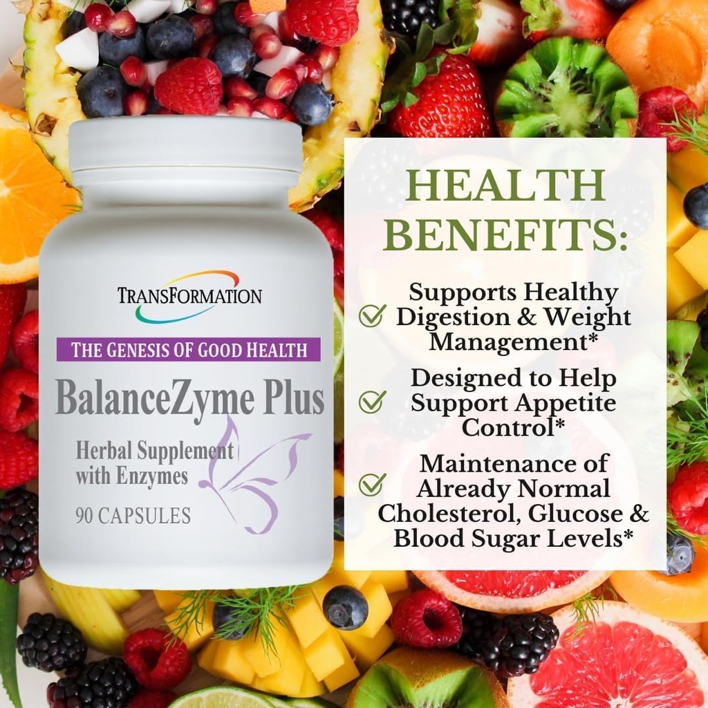 TRANSFORMACIJA GENEZA DOBRE ZDRAVSTVENE bilanceZyme Plus za ženske in moške, z Garcinia Cambogia in Enzyme mešanice za zdravo prebavo, Gut zdravje, 90 Kapsule