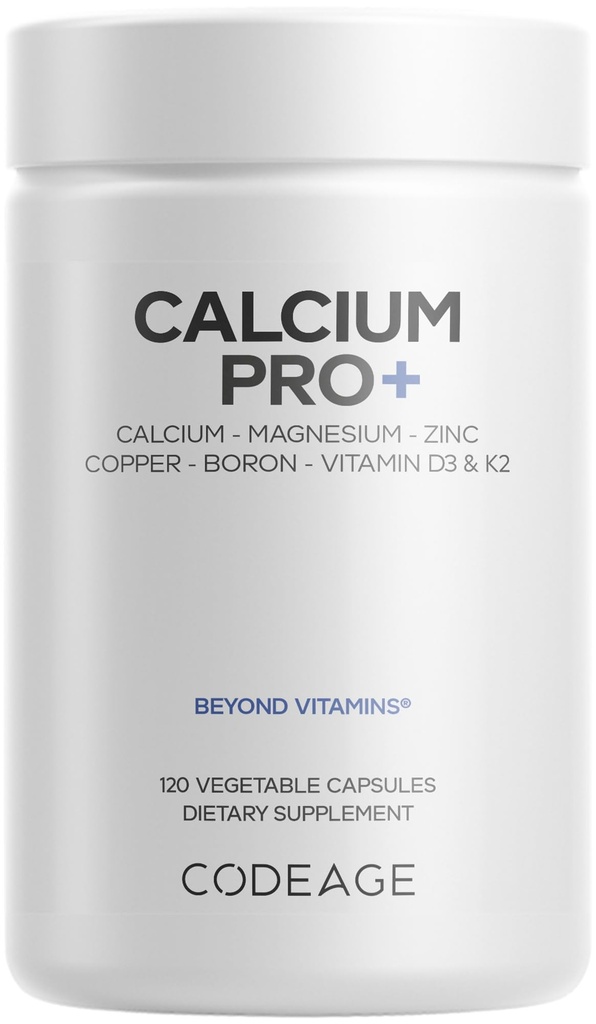 Koda Kalcij 250mg dodatek, Vitamin D3, Magnezij, cink, baker, Boron, Vitamin K2-2-Mesec dobave - Elementarne kalcijeve tablete in visoko kalcijevi vitamini, Non-GMO - 120 kapsul