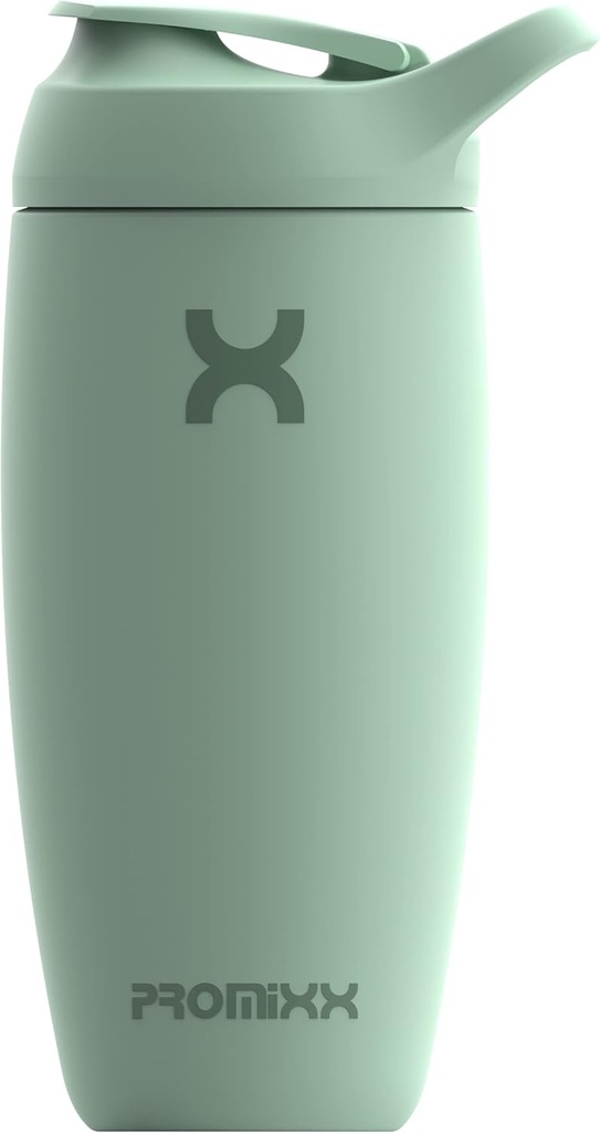 Promix Pursit Shaker steklenica izolirana Nerjaveče jeklo steklenica vode in stresalnik pokal, 18oz, Seagrass zelena