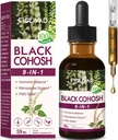 100% naravne zeliščne kapljice, Black Cohosh Extract za Hormone Balance, Menopause Podpora & PMS Relief. 2oz