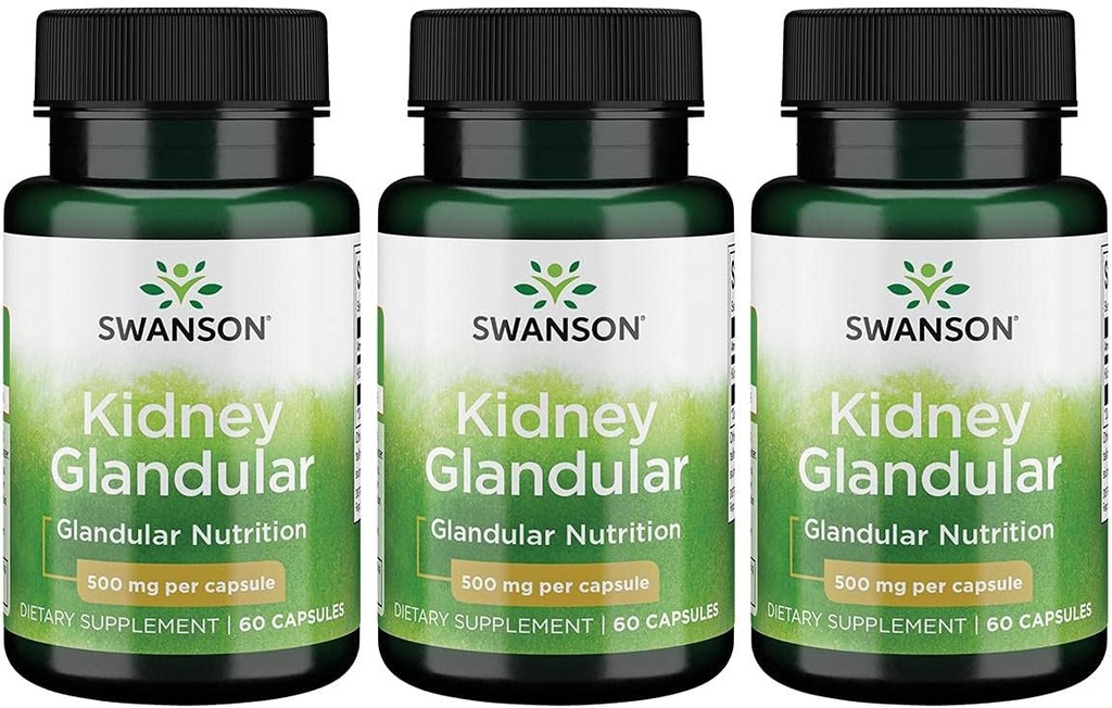 Swanson Ledvica Glandularna 500 mg 60 kapsul 3 pakiranja