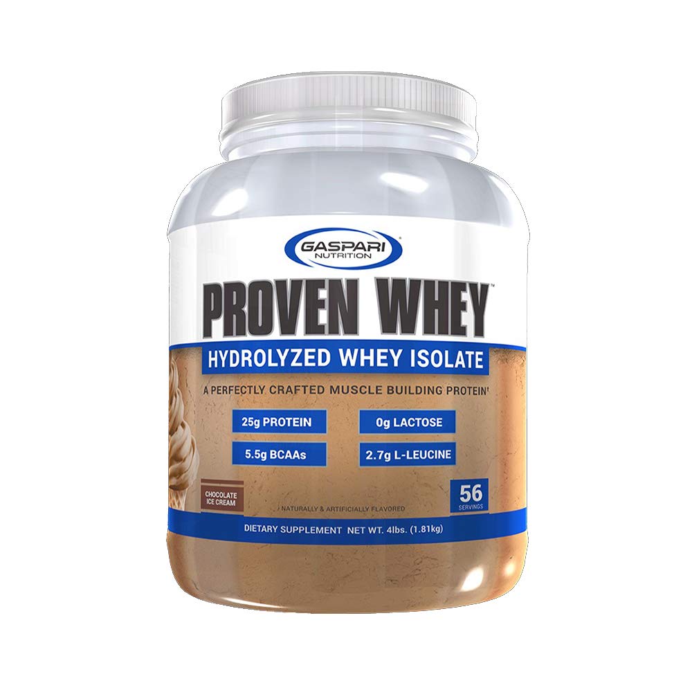 Gaspari Nutrition Provans Whey, 100% hidroliziran izolat sirotke, visoke beljakovine, laktoza brez ogljikovih hidratov in malo sladkorja (4lb, čokoladni sladoled)