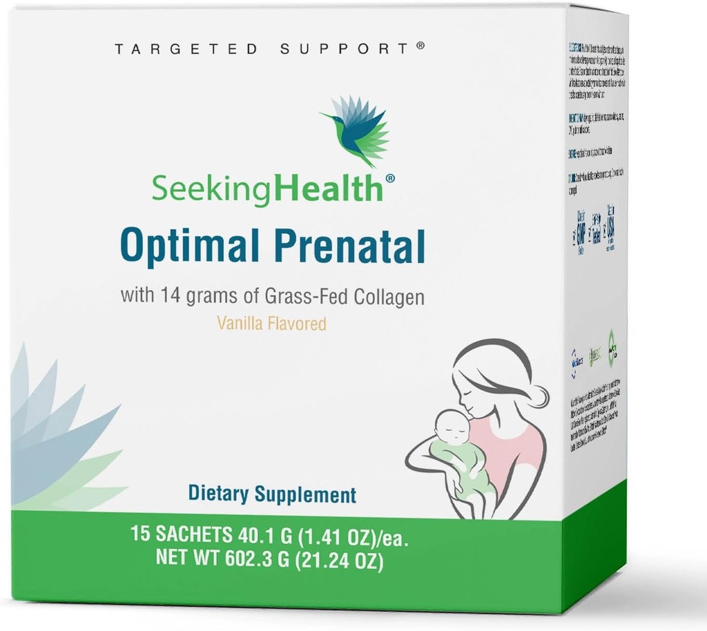 Iskanje zdravja Optimalno prenatalni z Collagen, ženski multivitamin z B12, L-5-MTHF, Choline, Metilation Podpora, Podpira plodnost in spočetje z nosečnostjo in dojenjem (15 Serving)