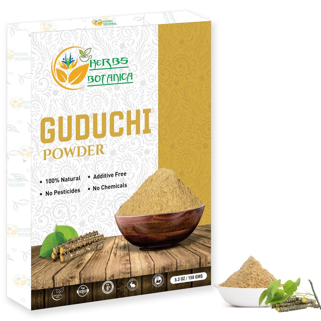 Herbs Botanica Guduchi Powder USDA Organic Neem Giloy Powder 