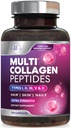 Multi colagen dodatek 2400 mg - vrste I, II, III, V & X Multi colagen peptidi tablete za ženske in moške, hidrolizirane kolagen dopolnila, las, kože, nohti, in skupni dodatek, 120 kapsule