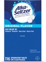 Alka- seltzer šumeče tablete Original Flavor, hitro multi- simptom Relief od glavobola in bolečine v telesu, nerazrešljive šumeče tablete, Pain Relief Dispenser Pack, 116 Ct