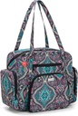 LoDrid Teacher Tote Bag with Padded Bottom, Teacher Utility Bag for Work, Large Women Work Tote Bag with Zip-Top Closure