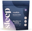 Rookie Wellness Sleep - Naravni Sleep Aid z 180 mg magnezijevega bisglicinata, 1 mg melatonina, Valerian Root, & Passion Flower za spodbujanje mirnosti in spanja (30 Pack, Blackberry Lemon)
