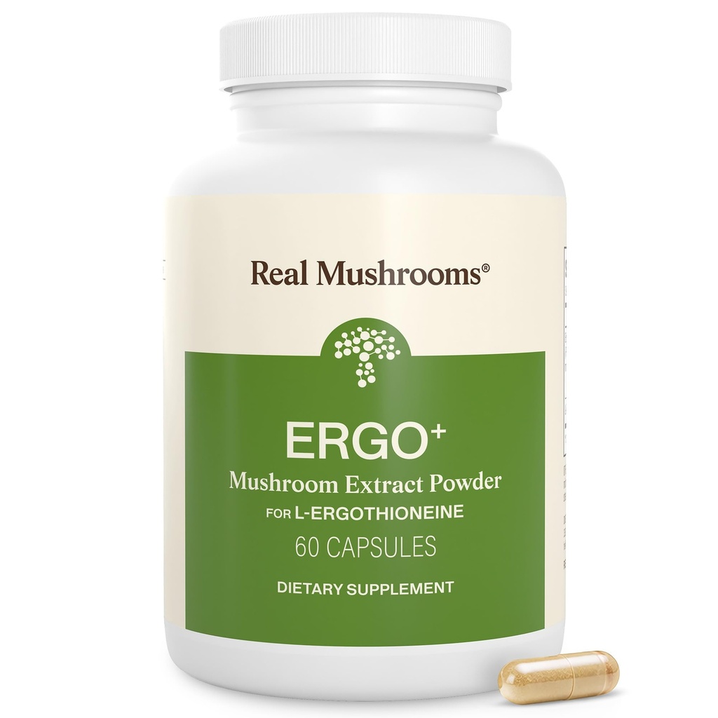 Prave gobe Ergotioneine Supplement – Golden Oyster goba z beta-glukani – L-Ergothienine Extract Poweder – Organic, Vegan, Non-GMO, No Fillers – 60 Kapsule Gobe Dopolnilo za ljudi