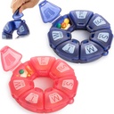 Round tedenske tablete Organizator, TPU Gumirani, Travel Pill Container 7 dan, s 7 Velikimi predelki, Super za dnevne vitamine in dodatki, Cute Pill Case z velikimi črkami in Braille (2 kos)