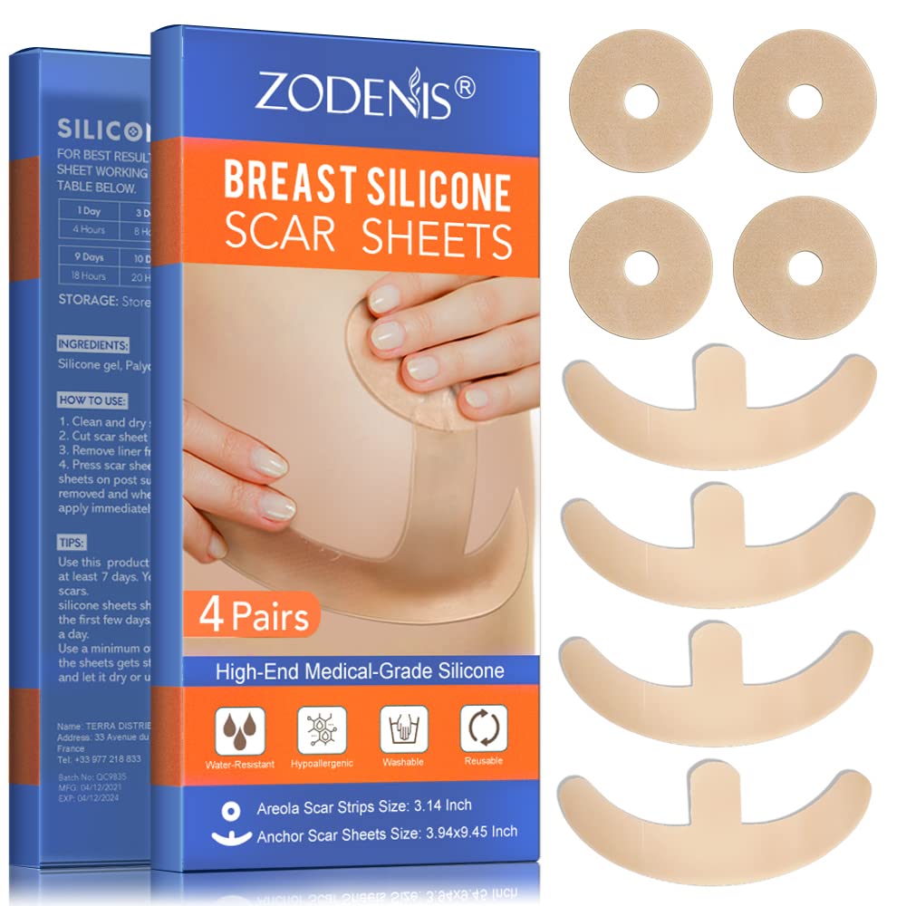 Silikonski robovi za prsi - 8 pack, vključno s 4 Areola mehkimi trakovi in 4 Anchor listi