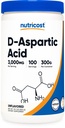 Nutricost D-aspartinska kislina (DAA) prašek 300G - čista D aspartinska kislina