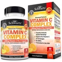 BioSchwartz Vitamin C Complex Dodatek - Vitamin C 1000mg Kapsule z Rose HIPS Cink in Citrus Bioflavonoidi za imuno zdravje, celično energijo, kolagen proizvodnje, 120 Štetje (60 dnevna dobava)