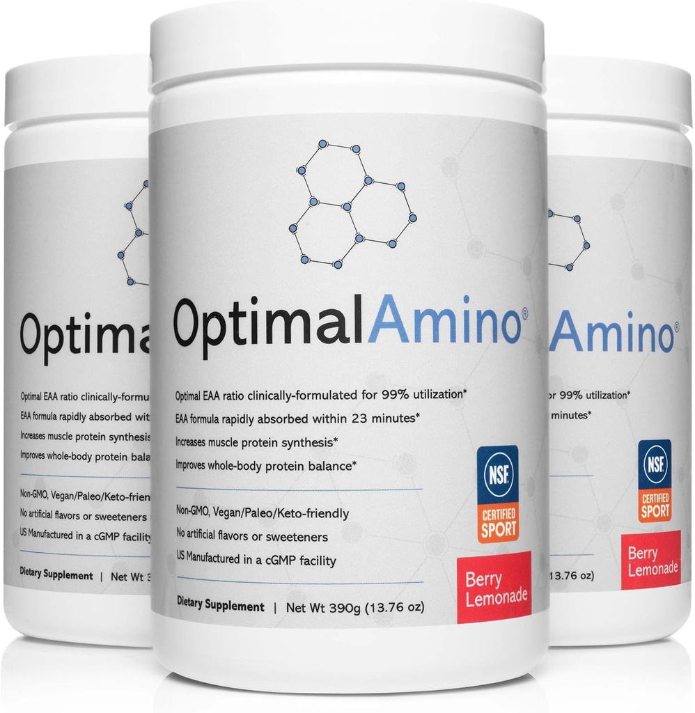 OptimalAmino® Elite Bundle (3 Meseci) Najboljši pred / post vadbe recovery pijača, 99% Utilizacija Essential Amino Acid dodatek, NSF Certified for Sport® Certified