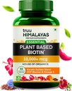 Rastlinski biotin 10000mcg za rast las z DHT blokado, Keratin & Omega 3 dopolnila vitalne snovi za moške in ženske - ajurvedska hranila za padec las, kožo in nohte zdravje - 60 kapsul
