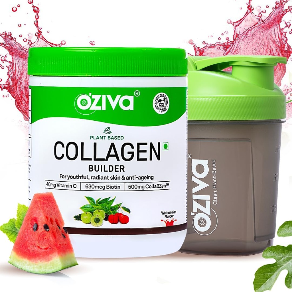 OZiva Vegan Collagen (Watermelon) z Biotin & Vitamin C za svetlejšo in mladostno kožo 