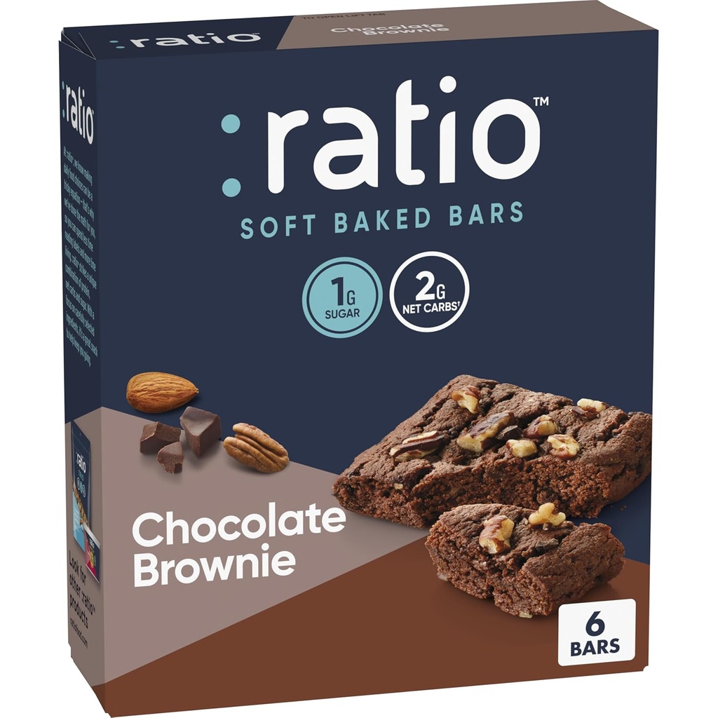 Razmerje Soft Pečene čokolade, čokolada, 1g sladkorja, Keto prijazno, 5,34 oz (6 Barov)