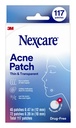 Nexcare tanka in prozorna Acne Patch, Kožna prevleka Absorbs Pus in olje iz zamaščenih por, Izdelano s hidrokoloidom, Tab Omogoča enostavno odstranjevanje iz Liner - 117 Pemple Patches