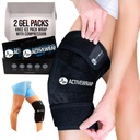 ActiveWrap - koleno Ledeni ovoj s kompresijo, 2 Reable Gel Heat & Cold paketi za bolečine v kolenu, boleče noge in Shin Sprints. Fleksibilni hladni ovoj za nadzor poškodb in otekanje in skupno podporo - ena velikost ustreza najbolj