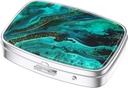 Nipichsha tablete Box, majhne tablete Primer za Purse & Pocket, Cute Travel Medicine Organizator, Prenosna Medicine Container Holder za zadrževanje vitaminov, Zdravila, ribje olje & dodatki, Ocean Marble